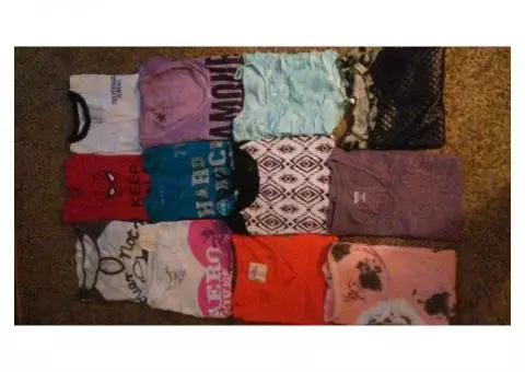 12 t-shirts gently worn sizes sm + med